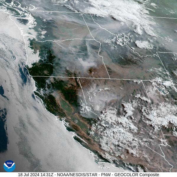 Thursday morning’s satellite reveals smoke pouring into Western Montana from fires burning in and out of the state.